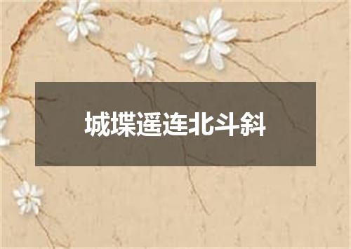城堞遥连北斗斜
