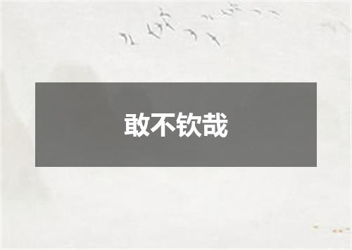 敢不钦哉