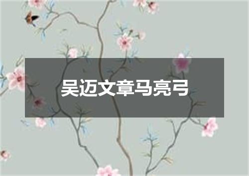 吴迈文章马亮弓
