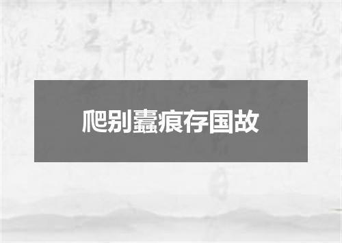 爬别蠹痕存国故