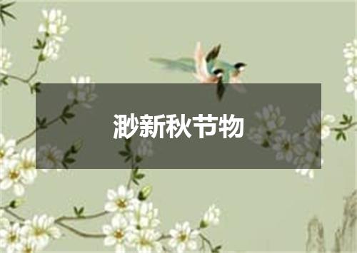 渺新秋节物