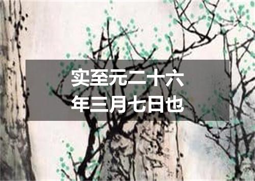 实至元二十六年三月七日也