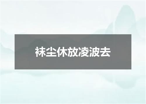 袜尘休放凌波去