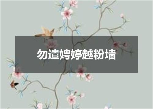 勿遣娉婷越粉墙