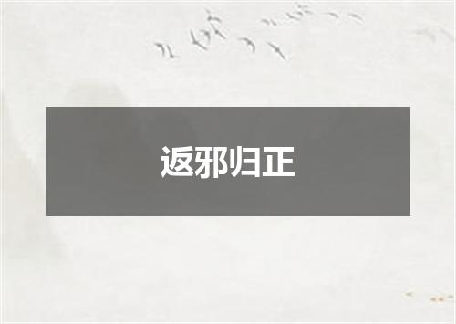 返邪归正