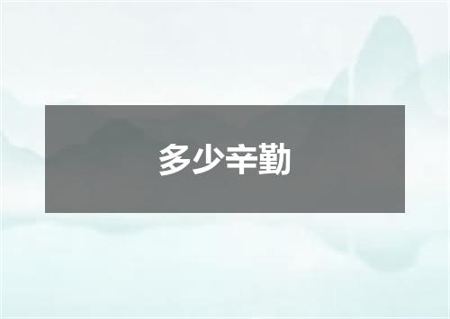 多少辛勤