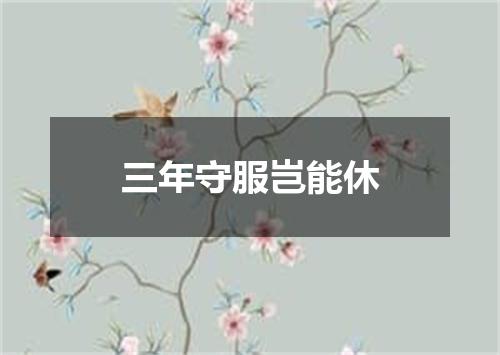 三年守服岂能休