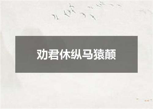 劝君休纵马猿颠