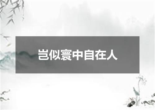 岂似寰中自在人
