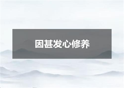 因甚发心修养