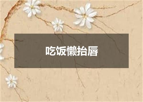 吃饭懒抬唇