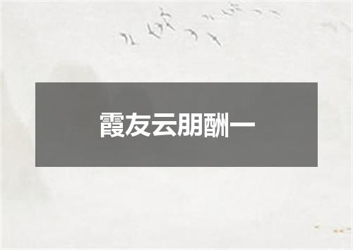 霞友云朋酬一