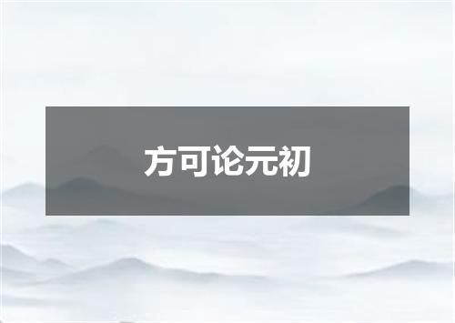 方可论元初