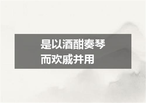 是以酒酣奏琴而欢戚并用