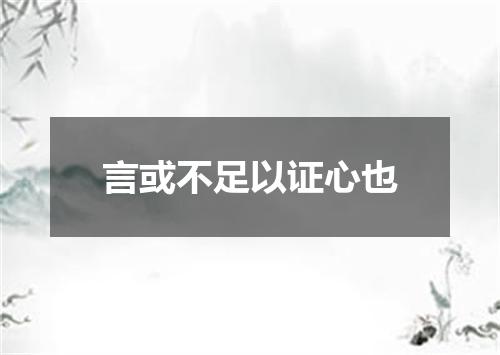 言或不足以证心也