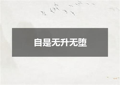 自是无升无堕
