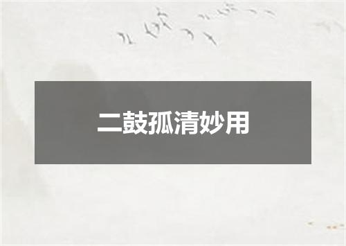 二鼓孤清妙用