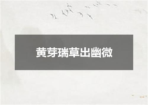 黄芽瑞草出幽微