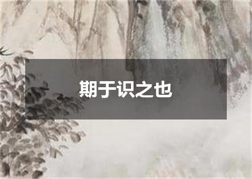 期于识之也