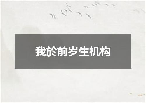 我於前岁生机构