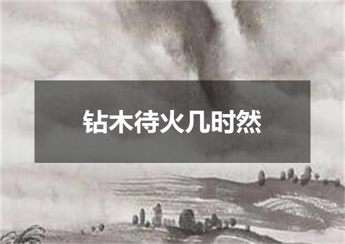 钻木待火几时然