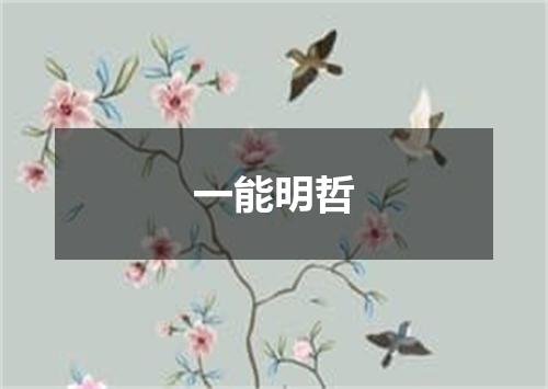 一能明哲