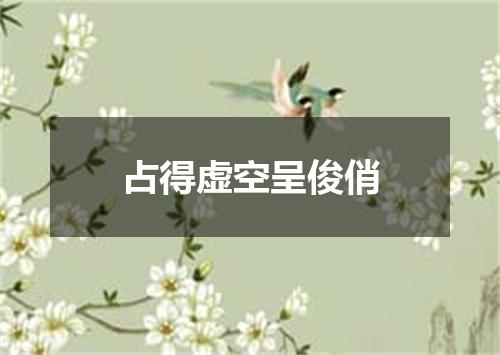 占得虚空呈俊俏