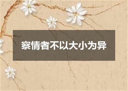 察情者不以大小为异