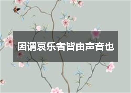 因谓哀乐者皆由声音也