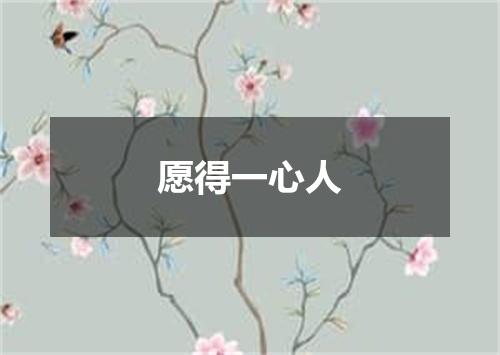 愿得一心人