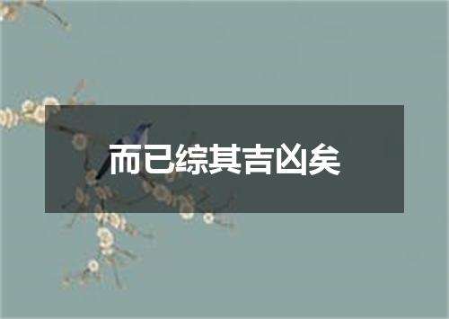 而已综其吉凶矣