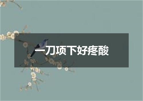 一刀项下好疼酸