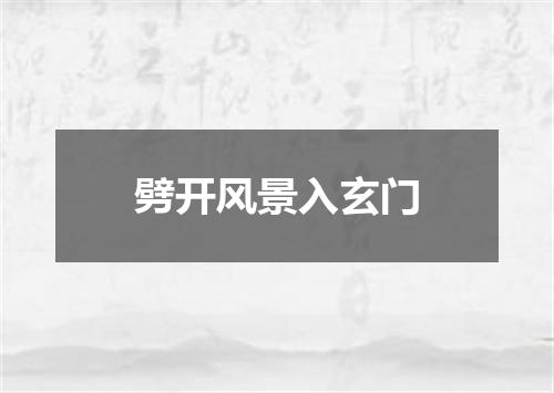 劈开风景入玄门