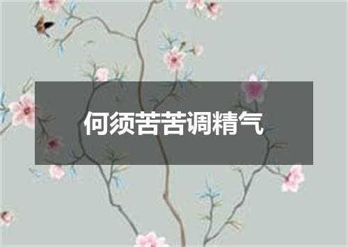 何须苦苦调精气