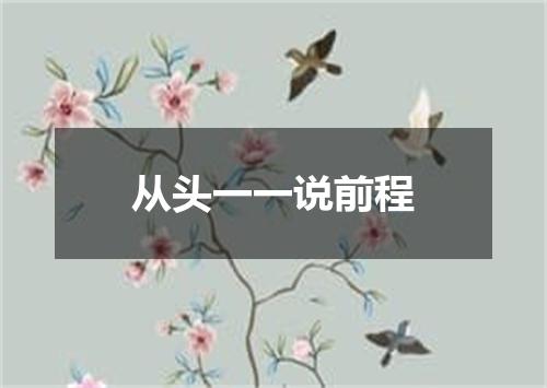 从头一一说前程