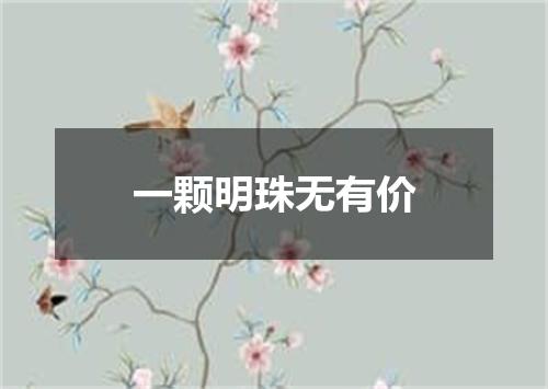 一颗明珠无有价