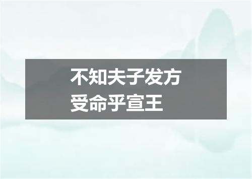 不知夫子发方受命乎宣王