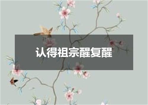 认得祖宗醒复醒
