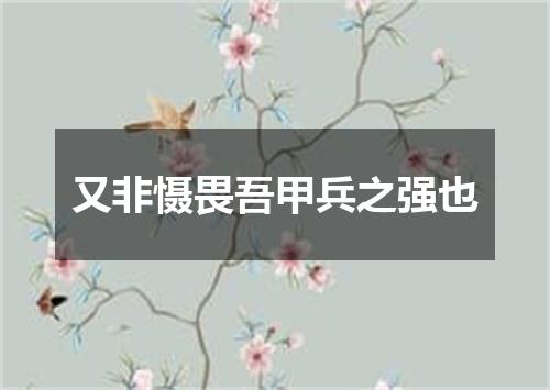 又非慑畏吾甲兵之强也