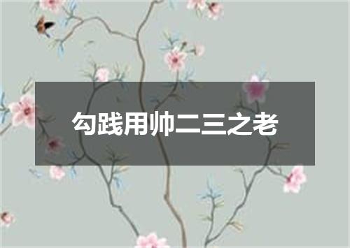勾践用帅二三之老