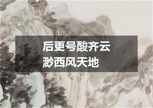 后更号酸齐云渺西风天地