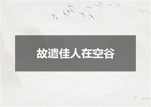 故遣佳人在空谷