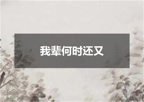 我辈何时还又