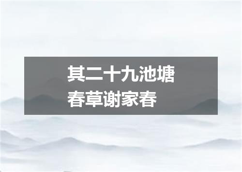 其二十九池塘春草谢家春
