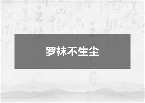 罗袜不生尘