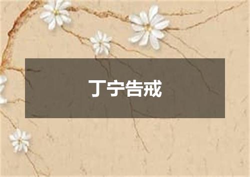 丁宁告戒