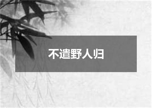 不遣野人归