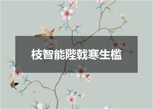 枝智能陛戟寒生槛