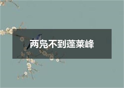 两凫不到蓬莱峰