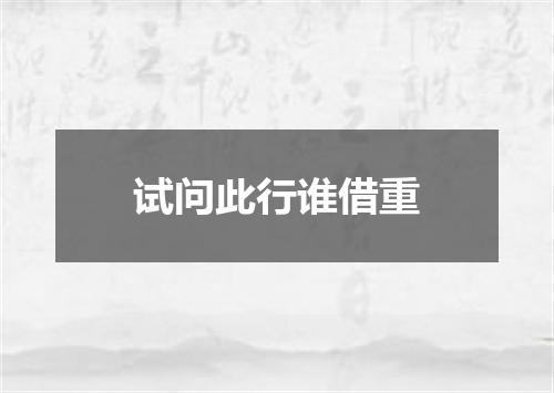 试问此行谁借重
